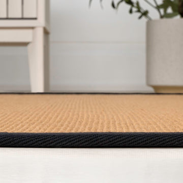 Camden Farmhouse Cottage Border Jute Area Rug